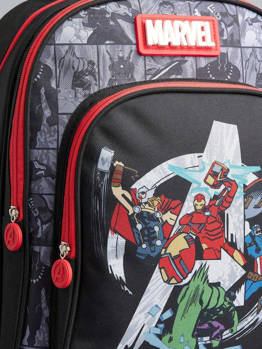 Avengers Print Backpack With Adjustable Shoulder Straps And Zip Closure