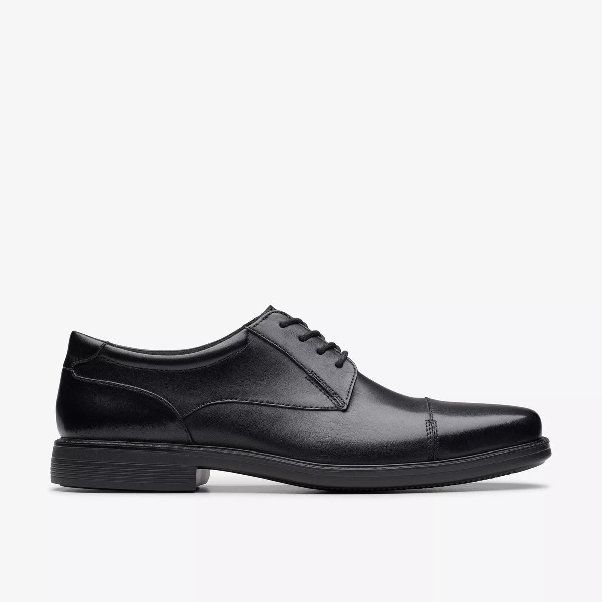 Clarks Wenham Cap II 'Black' Leather - Men's Shoes(26171656)