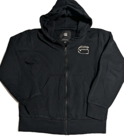 G-Star Hoodie Black Zip Black Sherland Fabric