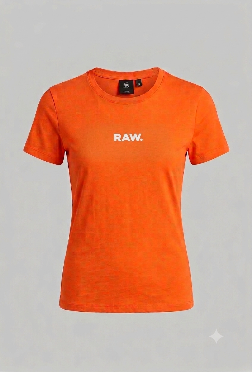 G-Star Raw Women'S Flemster Slim Round Neck T-Shirt – Flame Orange