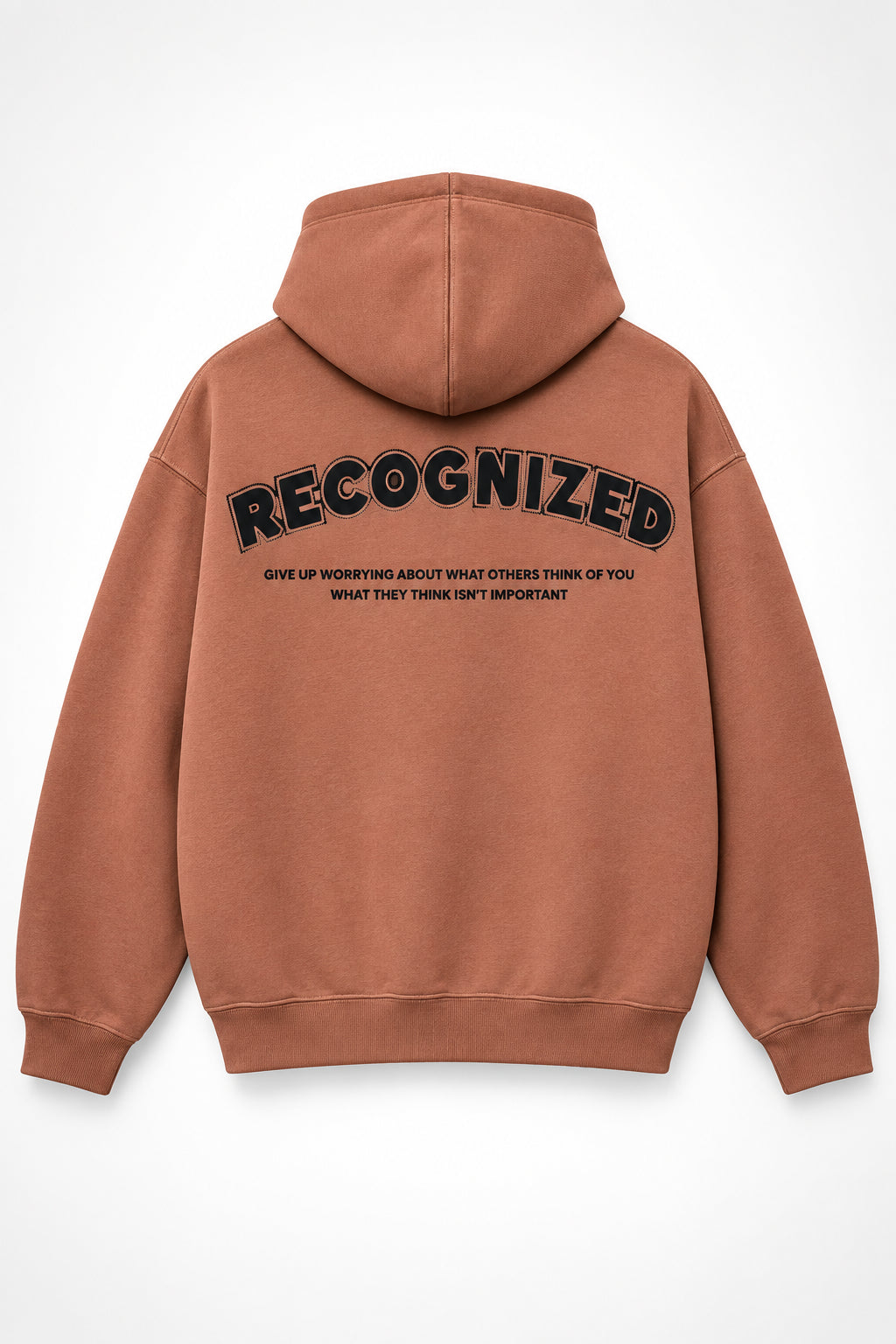 Clearance of Momento Hoodie – RED Graphic Hoodie – Terracotta Brown