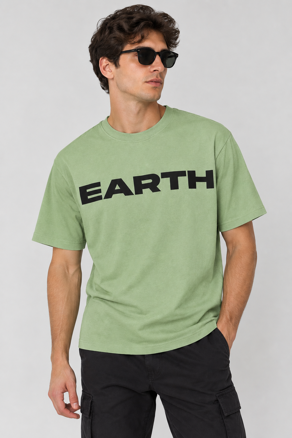 BE STYLE EARTH Medium Sage Green TSHIRT