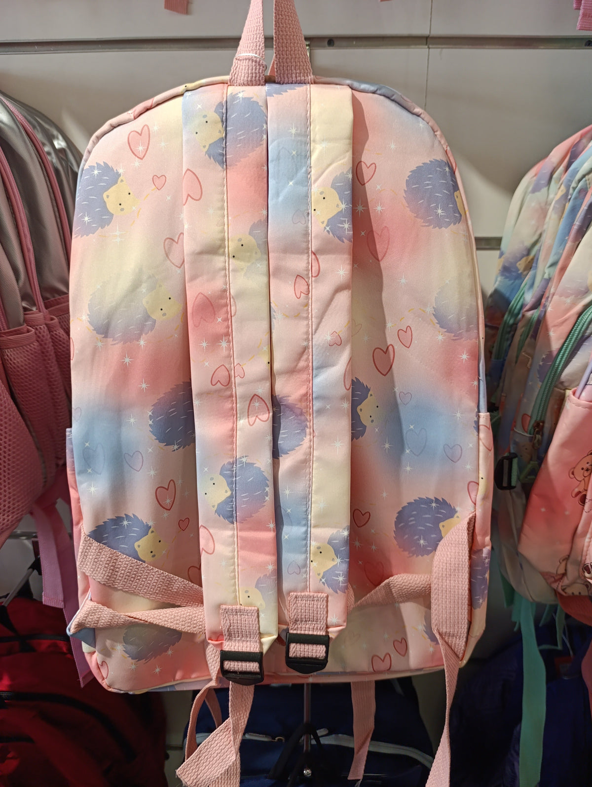 Happy Day Printed Backpack – Pastel Pink