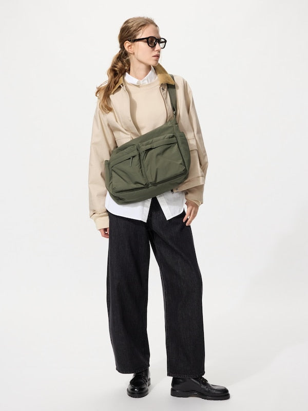 Soft bag Multi Pocket Shoulder Bag green olive color XKBFQ4824 Unisex