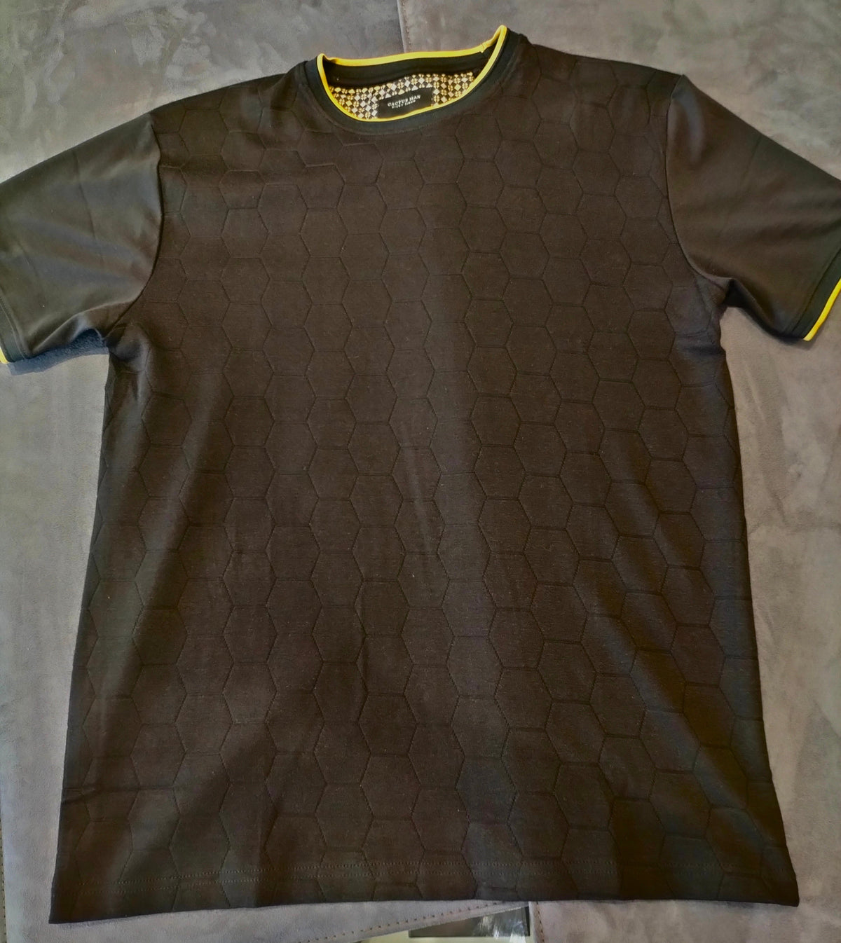 Ricky Singh Cactus Man Black T-Shirt with Hexagon Patterns