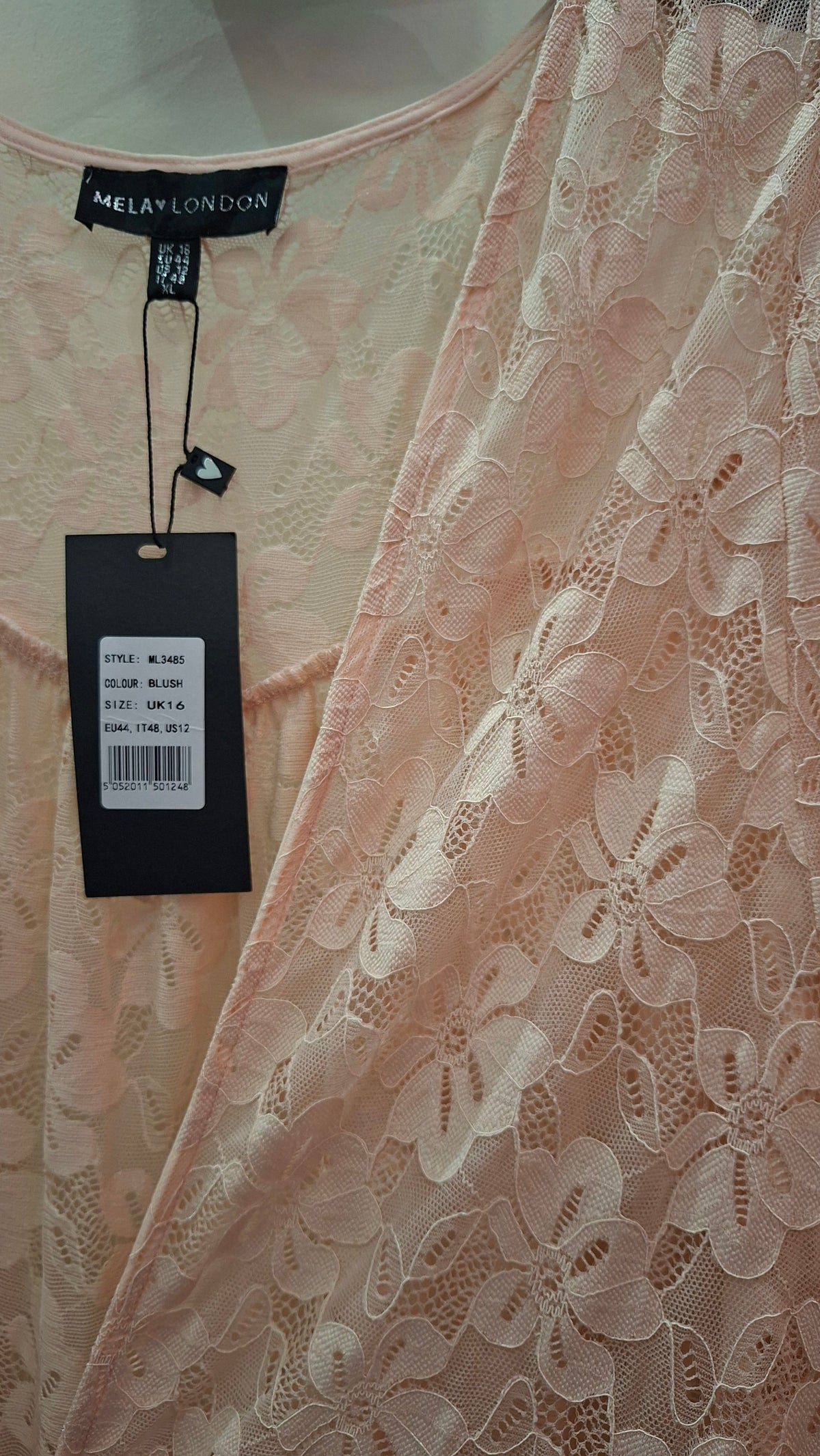 Mela London Long Lace women Cardigan - Peach