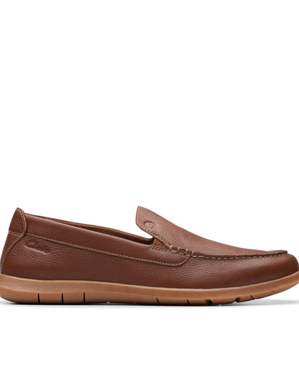 Clarks Flexway Step Men’s Tan Leather Moccasins Light Brown