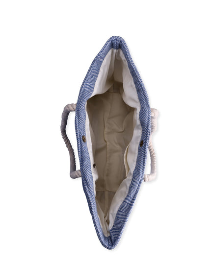 Time and Tru Women's Beach Tote with Rope Handles, Palm Leaf