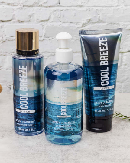 Body Luxuries  Cool Breeze For 200ml Body Cream + 250ml Fragrance + 350ml Shower Gel