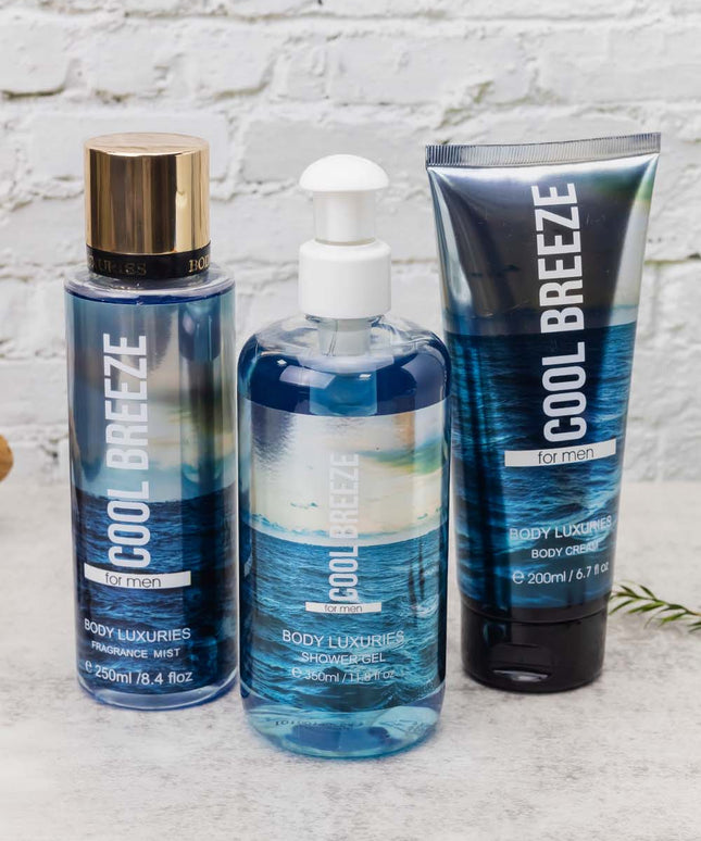 Body Luxuries  Cool Breeze For 200ml Body Cream + 250ml Fragrance + 350ml Shower Gel