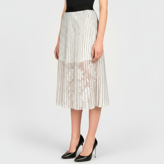Clearance of Guess Skirt – Women's Mafalda Pleated Midi – White