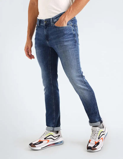 TOMMY HILFIGER Men Slim Mid Rise Blue Jeans