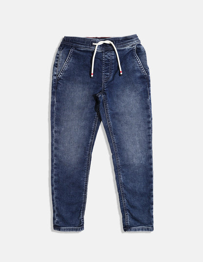 Tommy Hilfiger kids Dark Blue Washed Drawstring Jeans