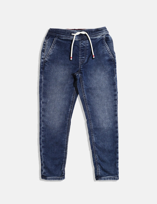 Tommy Hilfiger kids Dark Blue Washed Drawstring Jeans