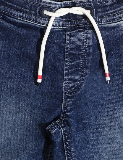 Tommy Hilfiger kids Dark Blue Washed Drawstring Jeans