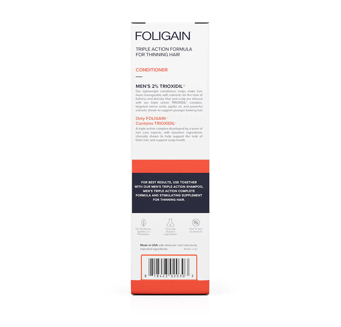 Foligain - triple action anti-baldness conditioner for men with 2% trioxidil 236ml