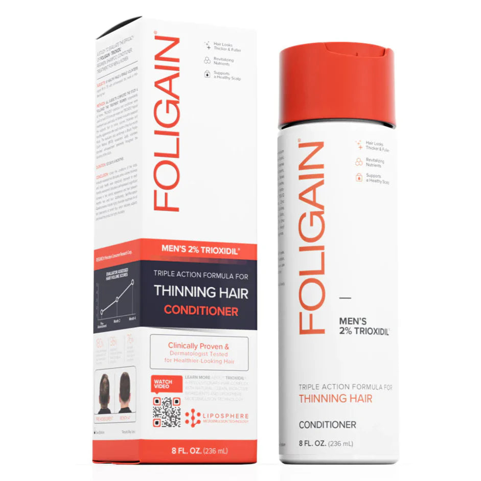 Foligain - triple action anti-baldness conditioner for men with 2% trioxidil 236ml