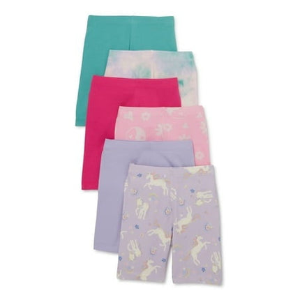 SIZE M (7-8) - Wonder Nation Girls Bike Shorts 6-Pack