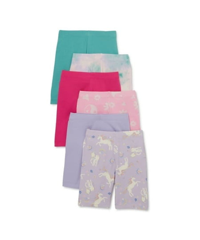 SIZE M (7-8) - Wonder Nation Girls Bike Shorts 6-Pack