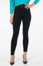 Guess Women'S High-Waist Leggings With Double Buckle Black