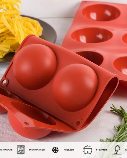 Insiya Set of 2 & 6 Hole Silicone Mold – Versatile Baking & Crafting Molds for Cakes, Chocolates, and More