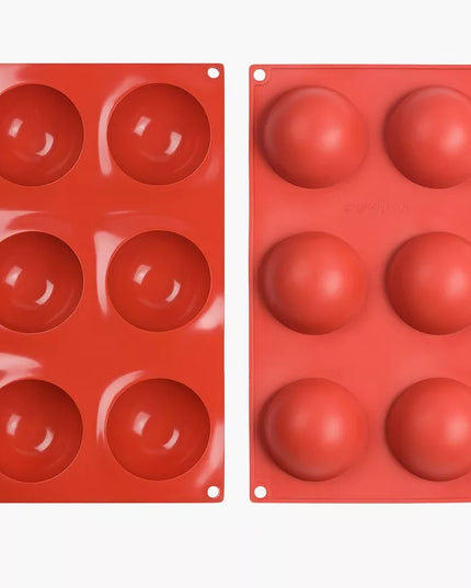 Insiya Set of 2 & 6 Hole Silicone Mold – Versatile Baking & Crafting Molds for Cakes, Chocolates, and More