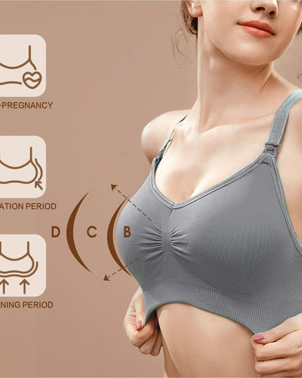 SIZE: XL - Womens Sleeping Nursing Bra Wirefree front buckle Breastfeeding Maternity Bralette Pack of 3