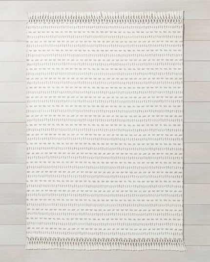 SEALED -150CM X 210CM Pattern Stripe Area Rug Gray/Cream - Hearth & Hand with Magnolia