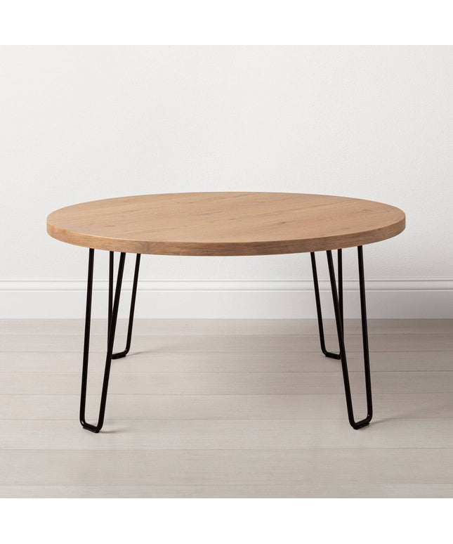 SEALED - 91 CM - Wood & Wire Coffee Table Natural/Black - Hearth & Hand™ with Magnolia (A)