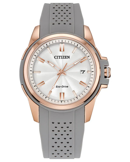Citizen Eco Drive Weekender Pink Gold Tone Stainless Steel Quartz Ladies Watch