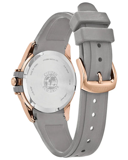 Citizen Eco Drive Weekender Pink Gold Tone Stainless Steel Quartz Ladies Watch