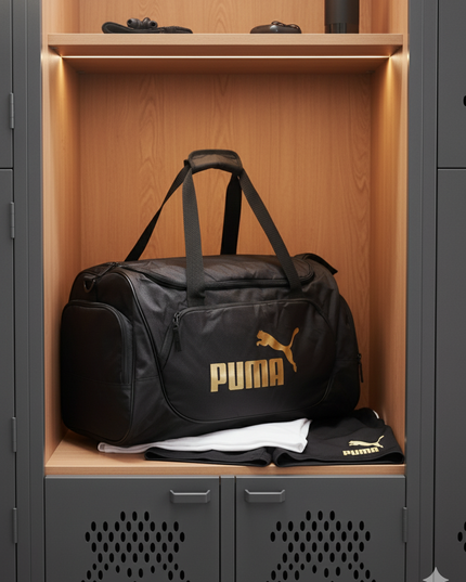 Puma duffle bag black with golden logo