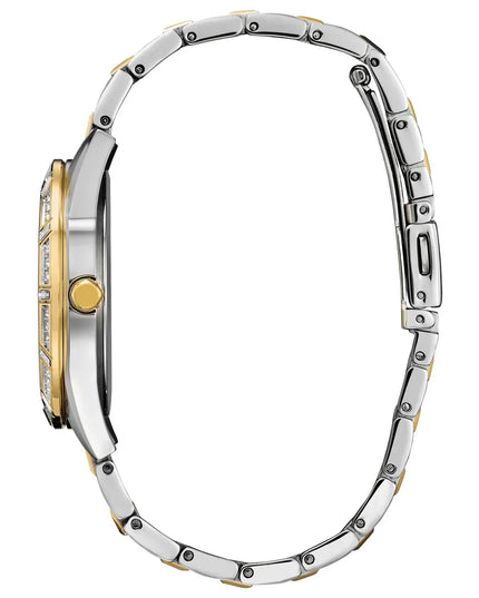 Citizen Eco Drive Crystal Two Tone Stainless Steel Ladies Watch P