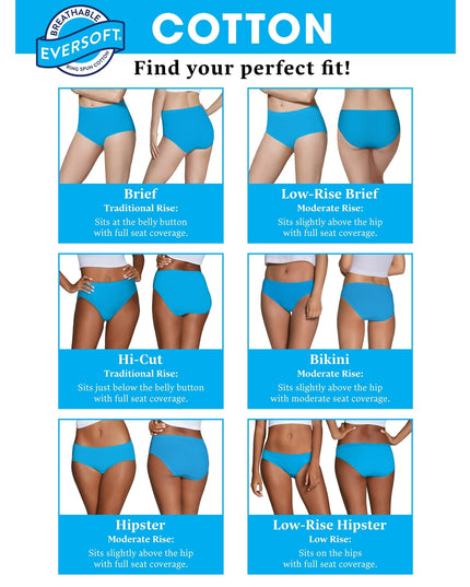 SIZE: 8/XL(PANT SIZE:14-16) - Fruit of the Loom Women's Cotton Brief Underwear, 10-Pack