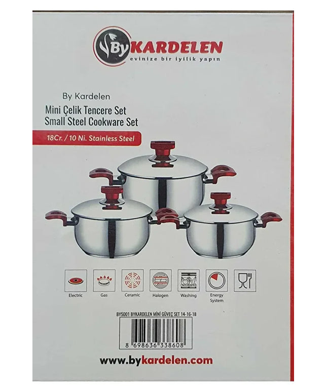 BYKARDELEN  MINI STEEL COOKWARE SET 14CM-16-18CM