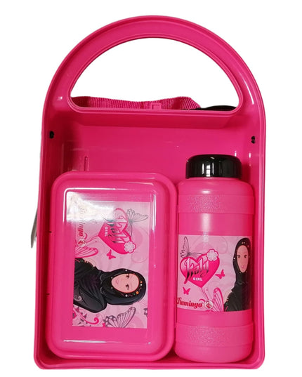 Flamingo Hijab Kaly Girl Lunch box Set Pink