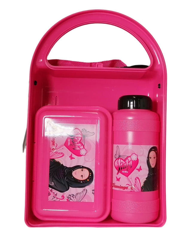 Flamingo Hijab Kaly Girl Lunch box Set Pink