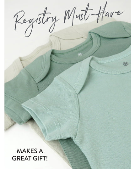 SIZE: 6M - Honest Baby Clothing Baby Boy or Girl Gender Neutral Organic Cotton Short Sleeve Bodysuits, 3 Pack