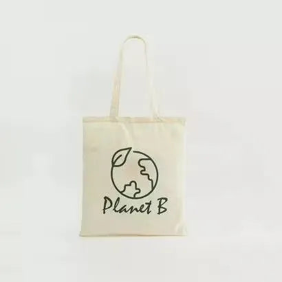 Gloo Planet B printed fold-up shopper bag made from sustainable materials. Bag is folded and displayed against a white background. Gloo Planet B eco-friendly shopper bag with colorful print, folded compactly on a white background. Perfect for reducing pla