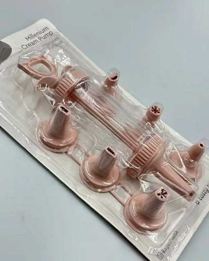 Bager Cream Pump with 7 Molds Light Pink Transform Desserts with Style