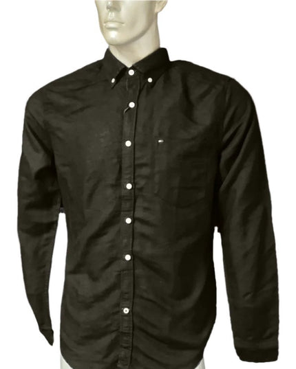 Tommy Hilfiger Men’s Long Sleeve Shirt, BLACK