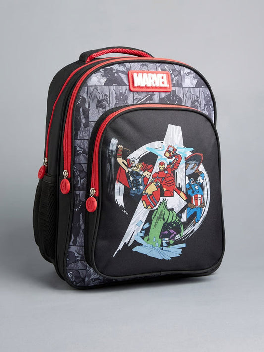 Avengers Print Backpack With Adjustable Shoulder Straps And Zip Closure