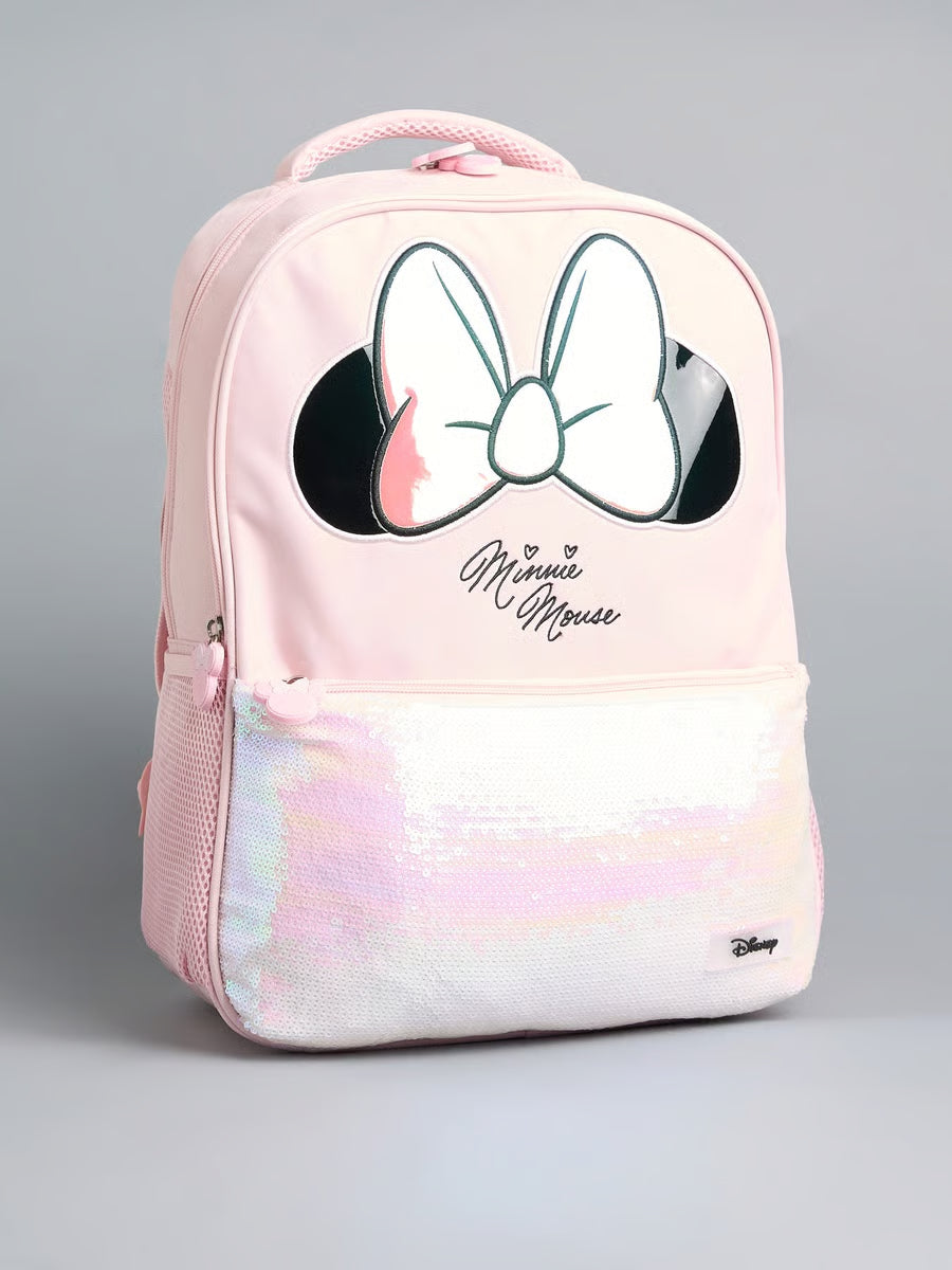 Minnie Mouse Detail Backpack With Adjustable Shoulder Straps