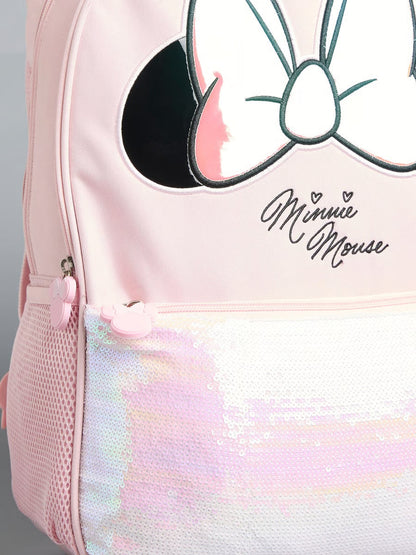 Minnie Mouse Detail Backpack With Adjustable Shoulder Straps