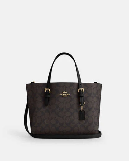 Coach New York Mollie Tote 25 In Signature Canvas Women Hand Bag Im /Brown / Black