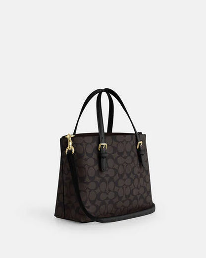 Coach New York Mollie Tote 25 In Signature Canvas Women Hand Bag Im /Brown / Black
