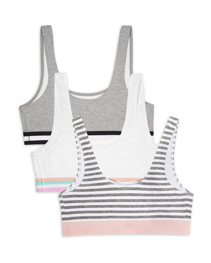 SIZE: 40 - Fruit of the Loom Girls Cotton Sports Bra 3-Pack