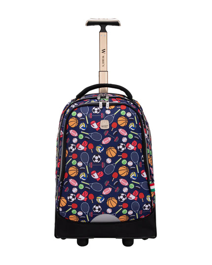 Wires All Sport Wires Big Wheel School Bag Trolley Set of 3 - Lunch Bag &amp; Pencil Case - W24535