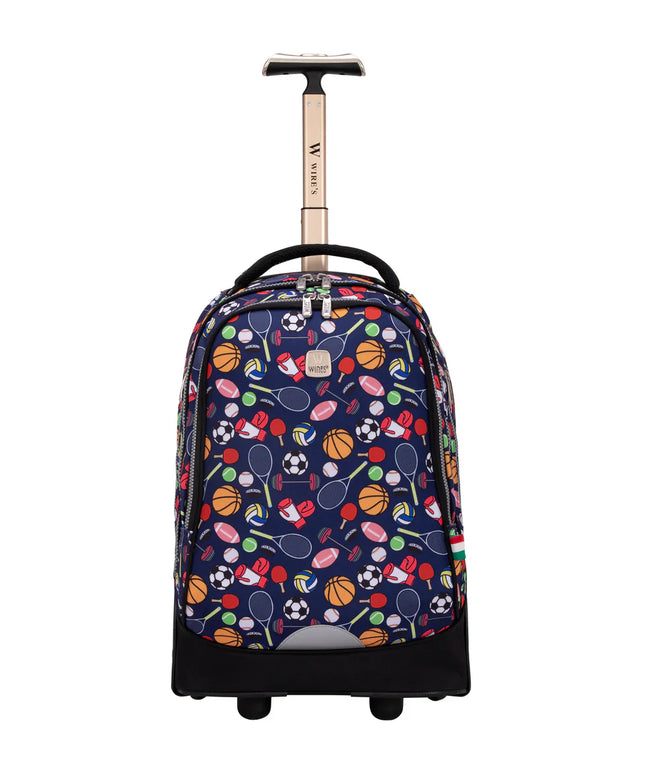 Wires All Sport Wires Big Wheel School Bag Trolley Set of 3 - Lunch Bag &amp; Pencil Case - W24535