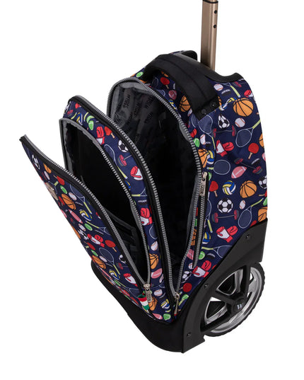 Wires All Sport Wires Big Wheel School Bag Trolley Set of 3 - Lunch Bag &amp; Pencil Case - W24535